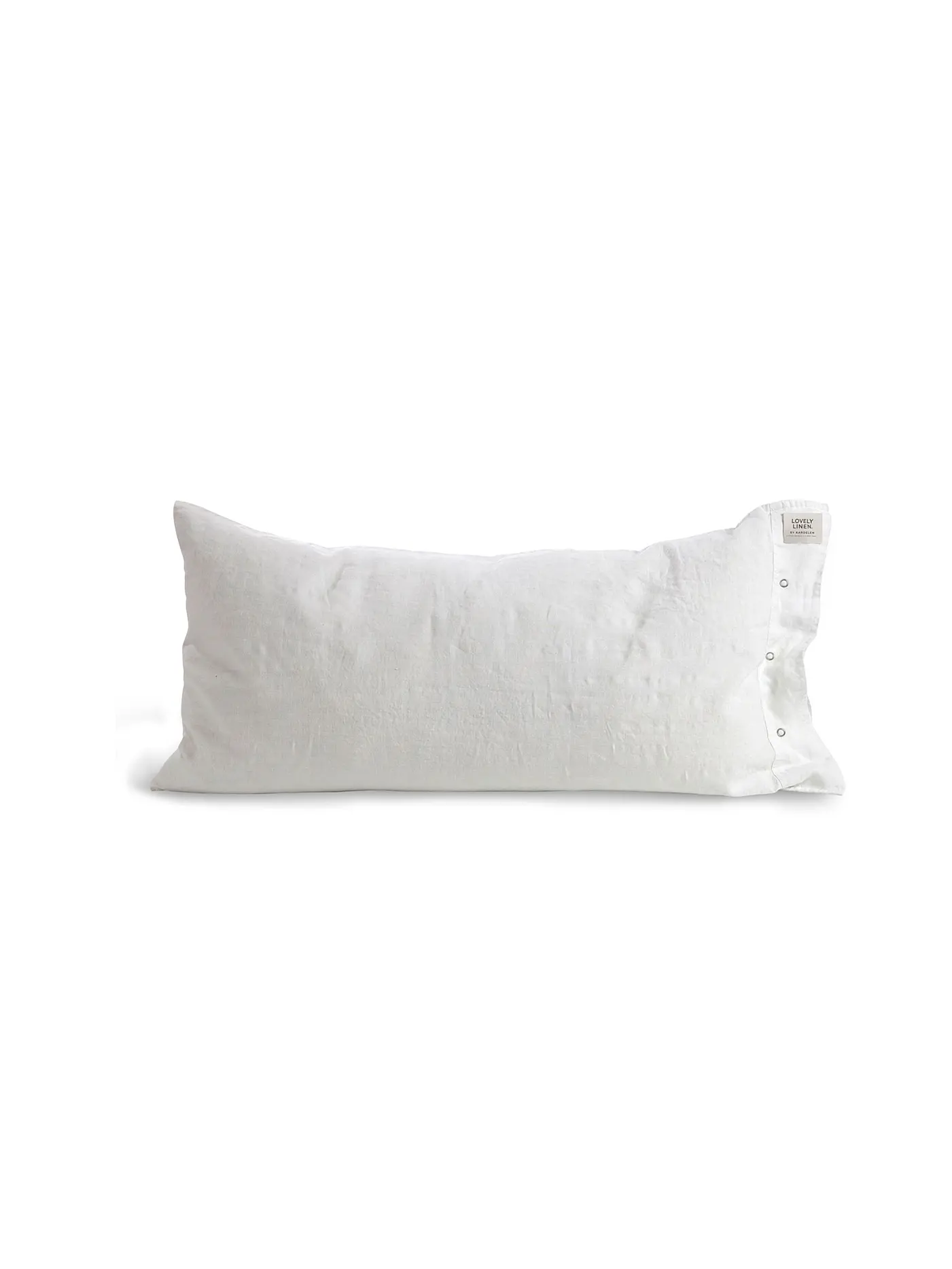 LOVELY LINEN | Leinen Kissenbezug Misty 40x80cm Grey | weiss